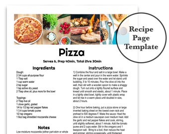 Printable Recipe Page Template, Cook Book, Binder - Pages/Apple, Google Docs/Online, Power Point/Microsoft - Tiled 1