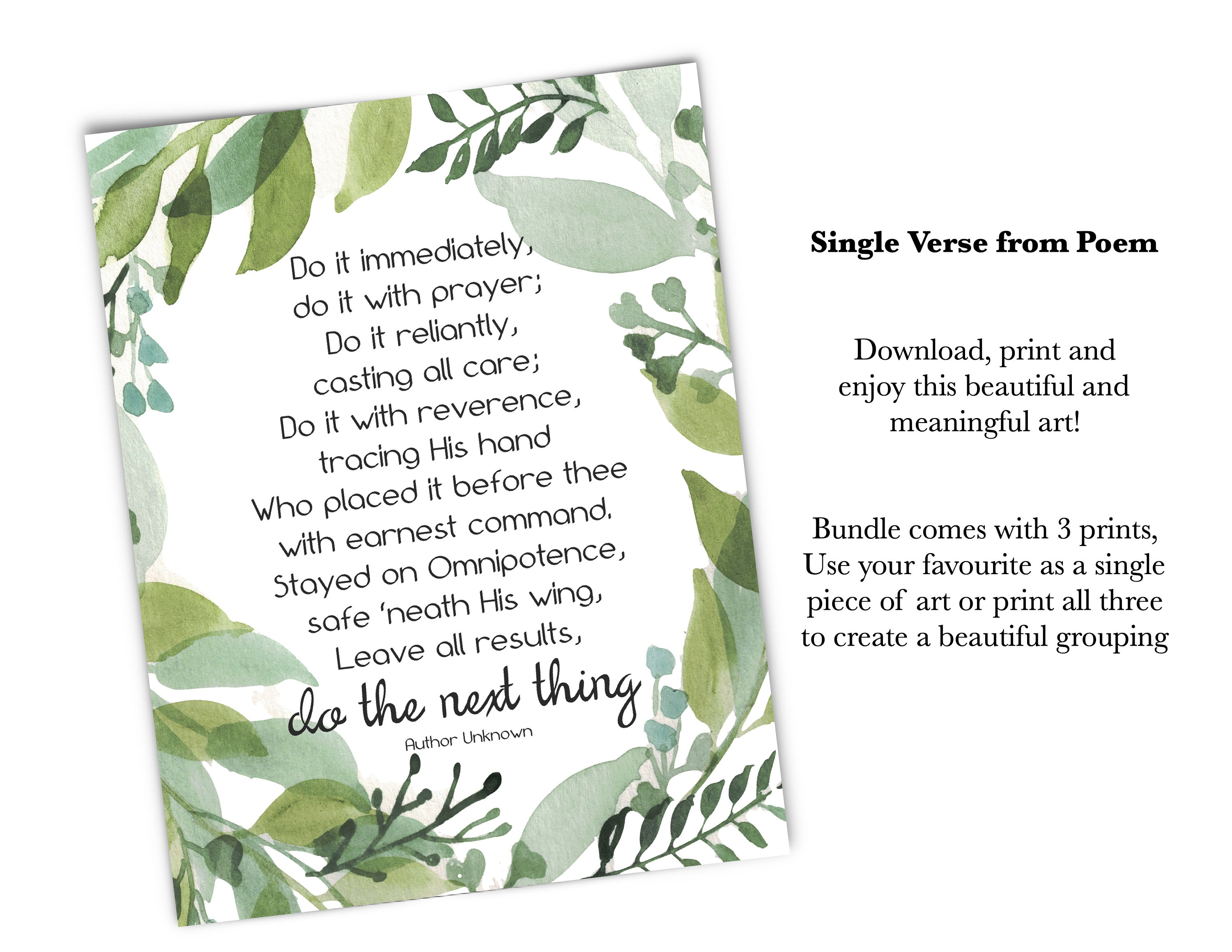 Do the Next Thing Printable Artwork Do the Next Thing Poem - Etsy