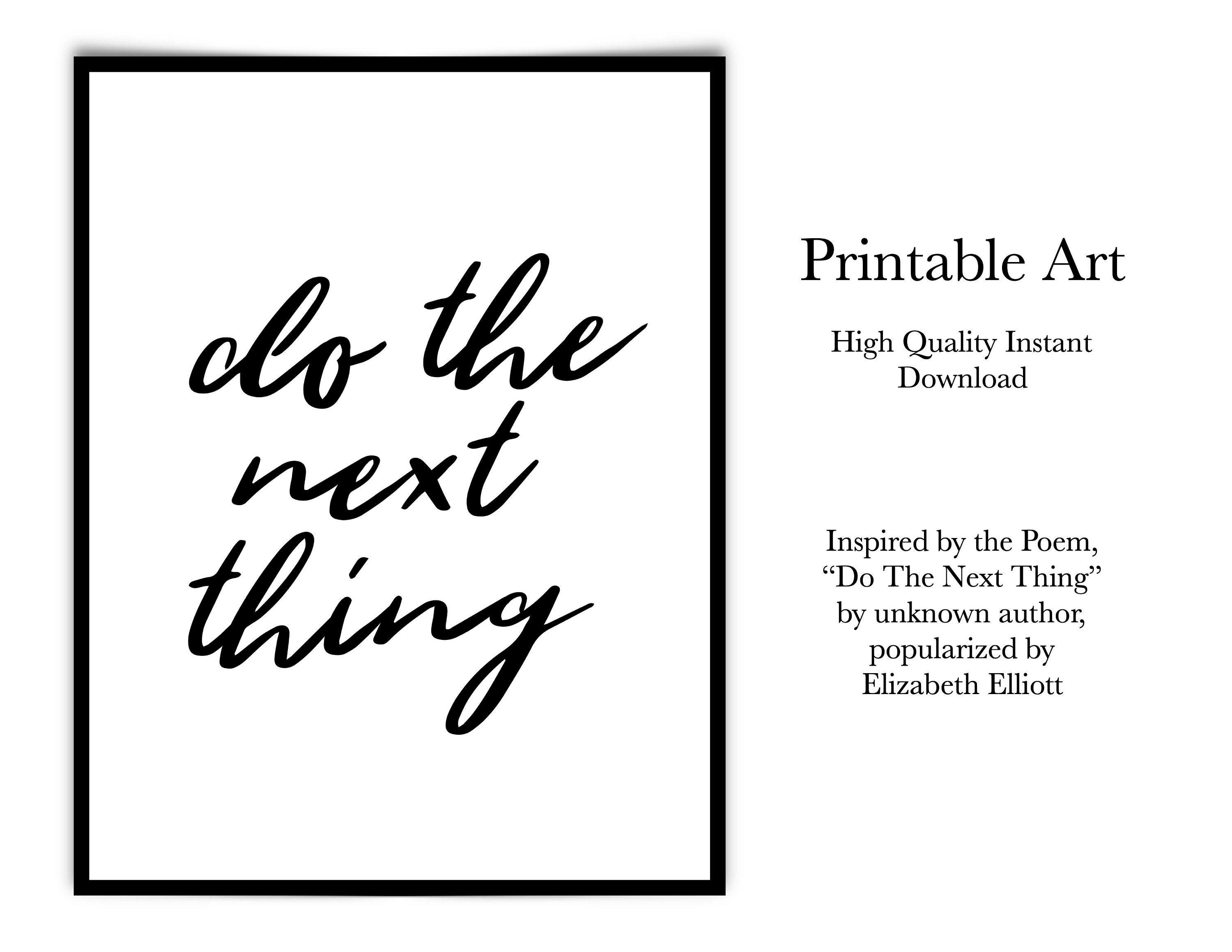 Do The Next Thing Poem Printable Do The Next Thing Poem Printable