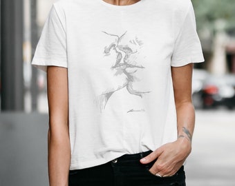 The Kiss Sketch Womens Designer T'Shirt
