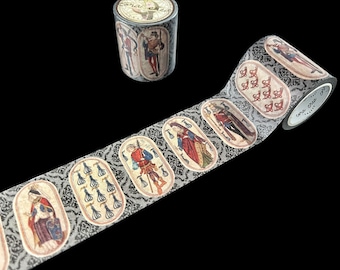 Unique Decorative Medieval Vintage Washi Tape for Junk Journaling, Scrapbooking, Art Journaling, and Other Paper Crafts