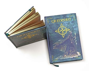 Witch Grimoire Notebook Hardcover Notebook for Scrapbooking, Journaling, Note Taking, with Gold Foiled Design, Gold Edging, 160 Aged Pages