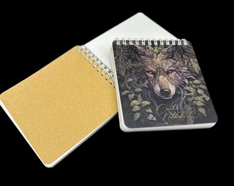 Cuaderno creativo Wolf de 50 páginas, diario o cuaderno de bocetos para artistas con una variedad de tipos de papel, técnica mixta