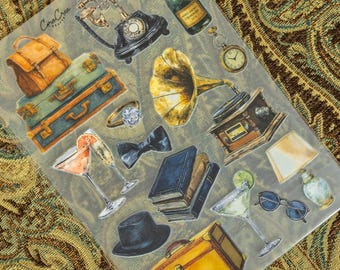 Orient Express Sticker Bogen: wunderschön gestaltete, reiseinspirierte Sticker zum Dekorieren und Strukturieren von Scrapbooks.