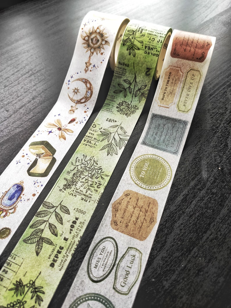 Washi Tape Labels Vintage Tickets Craft Tape Scrapbooking Etsy