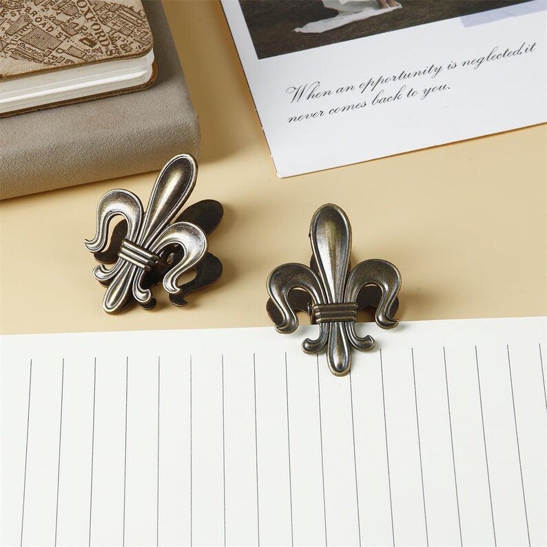 Fleur de Lis Clips, Paper Clips for Desk Organization, French History Inspired image 3