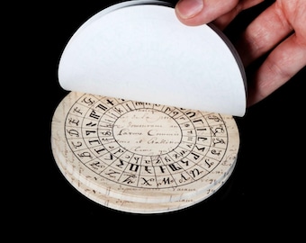 Caesar Wheel Code Notepad - Vintage Style Paper Crafts, Scrapbooking, Junk Journal Decoration
