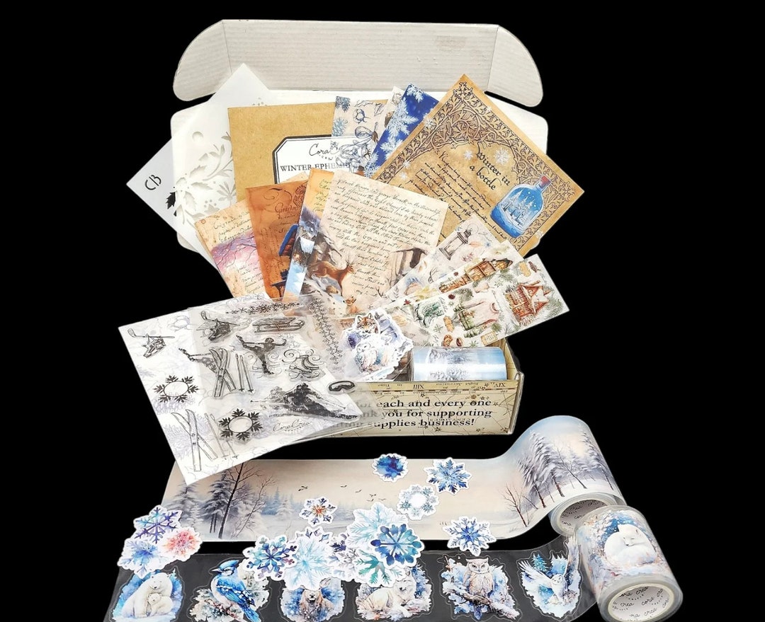 Vintage Mixed Media Subscription Supply Box, Jan/feb Winter Themed