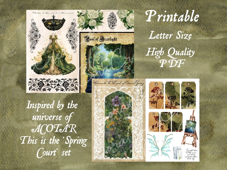 ACOTAR Spring Court Digital pages scrapbooking journaling art book lover