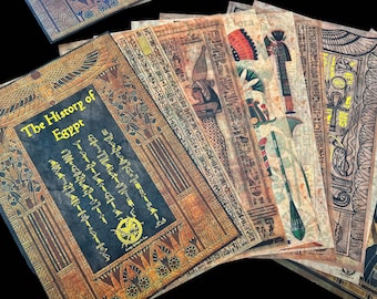 Ancient Egyptian Mixed Media Ephemera Paper Set & Sticker Set, Junk Journaling Supplies, Paper Craft Supplies