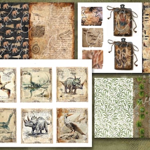 Dinosaurs Junk Journal Digital Kit - Prehistory Set Printable Pages ...