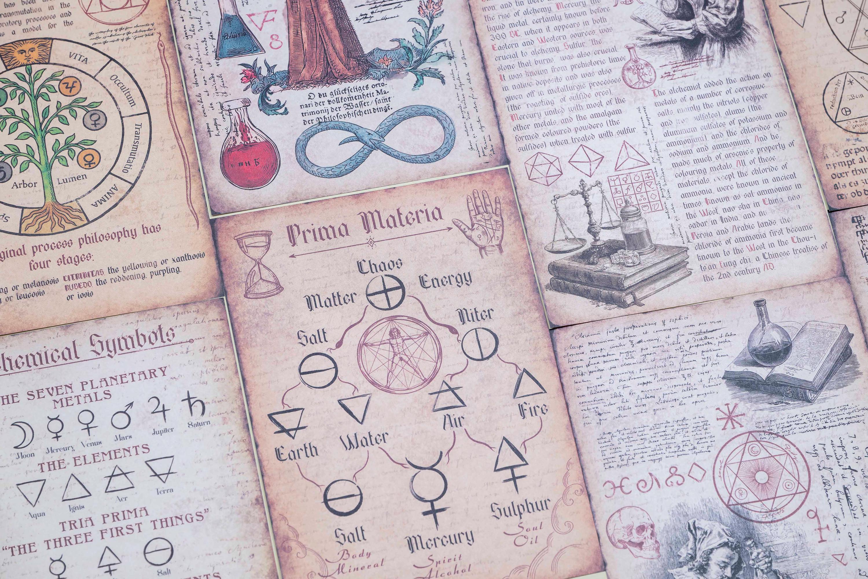 Alchemical Manuscripts Paper Set Includes 10 Pages of Magical, Mystical ...