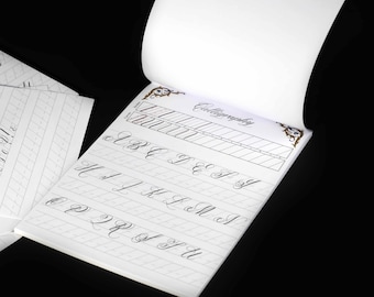 Calligraphy Notepad - Vintage Paper Ephemera Notepad, Unique Writing Pads Handwriting Cursive Beautiful Writing Journals Journaling