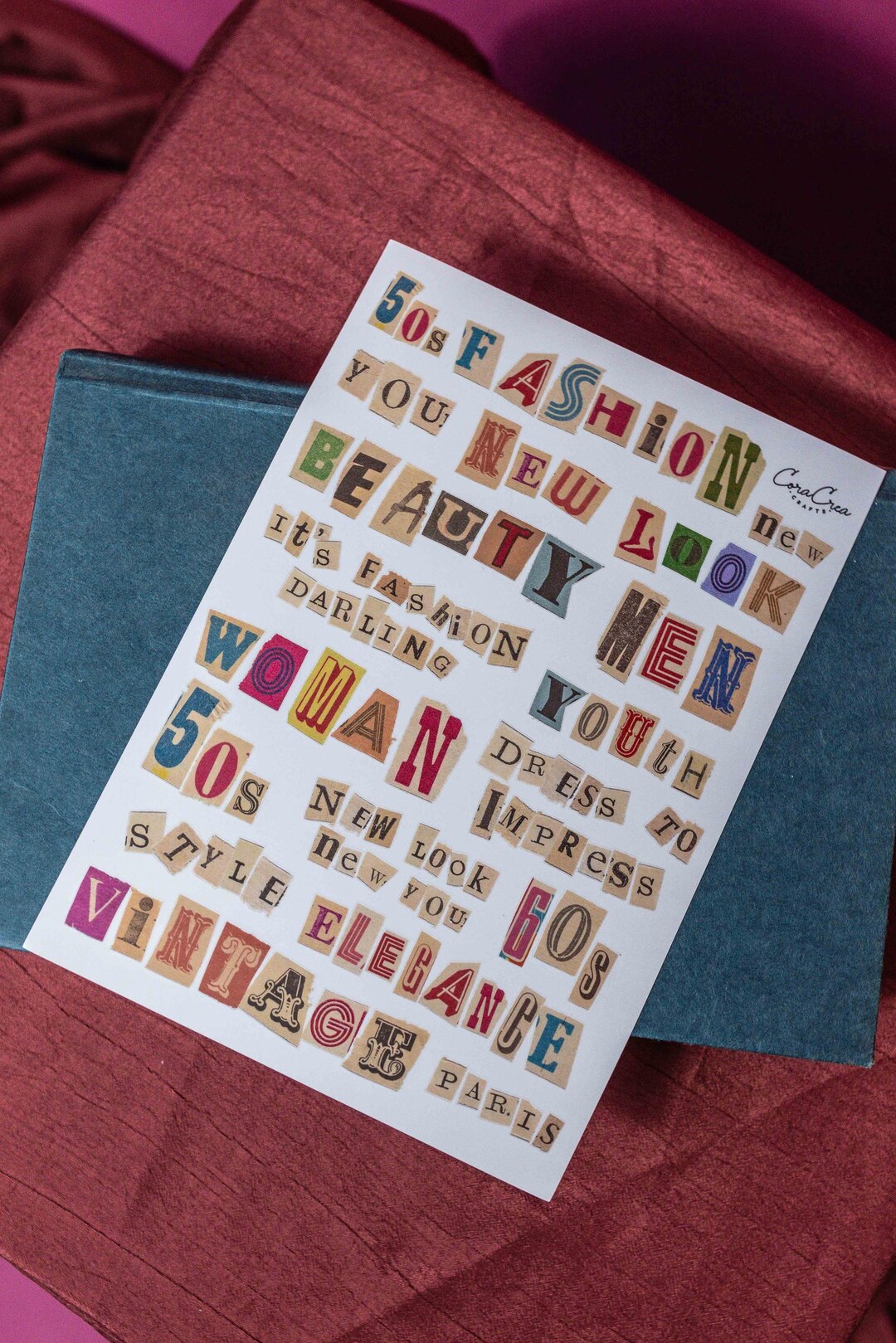 Magazine Sticker Background Magazine Letters Sticker Sheet: Vintage Magazine Cutout Stickers ...
