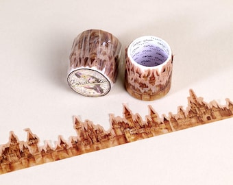 Castles Cutout Tape - Scrapbooking Arts and Crafts Journaling Medieval Renaissance Fantasy Vintage Style Fairytale