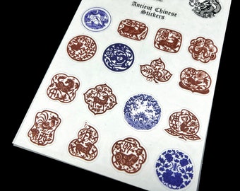 Chinese Zodiac Signs Sticker Sheet Pack Stickers Scrapbooking Stationery Journal Peel-off