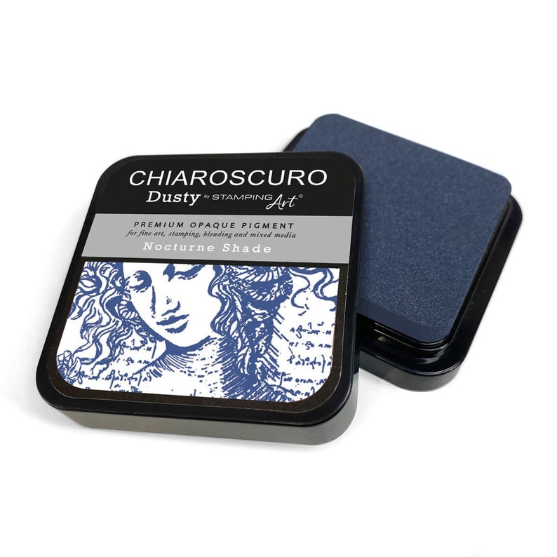 Clair-obscur verouderingsstempelkussens, premium ondoorzichtig pigment voor stempelen, blenden en mixed media kunst, sneldrogend en langdurig Nocturne Shade