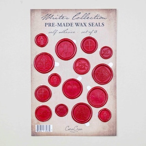 Writer Collection, lot de 15 sceaux de cire auto-adhésifs pour lettres, journaux, invitations, travaux manuels, scrapbooking