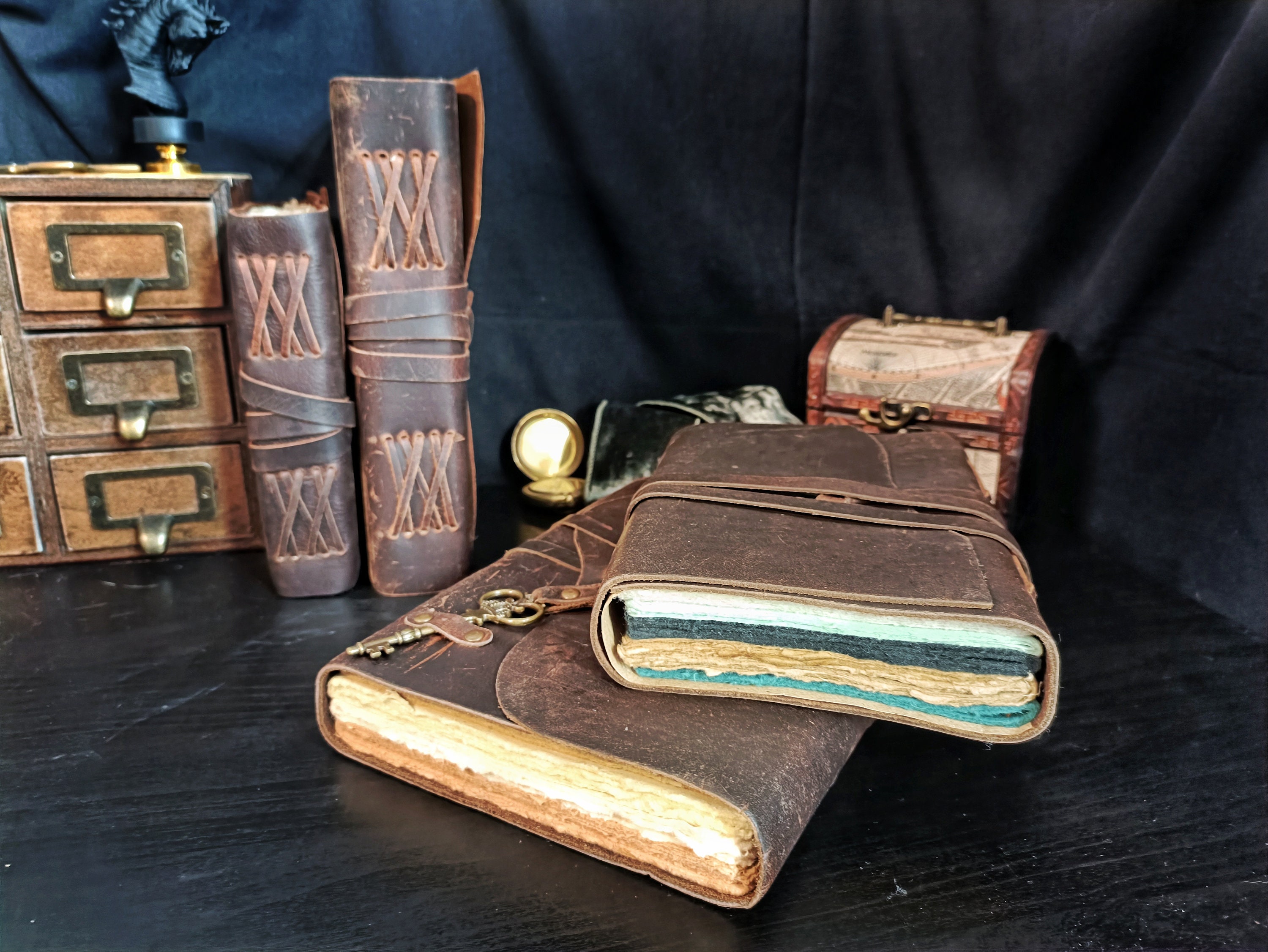 Exclusive Handcrafted Buffalo Leather Vintage Journal, 2 Sizes Available, Junk Journaling, Art Journal, Leather Notebook, Handmade Notebook