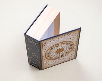 Astronomy Decorative Book Box: vintage, zodiac, space, sun, moon, stars for gifting, decorating, holding trinkets and crafting treasures