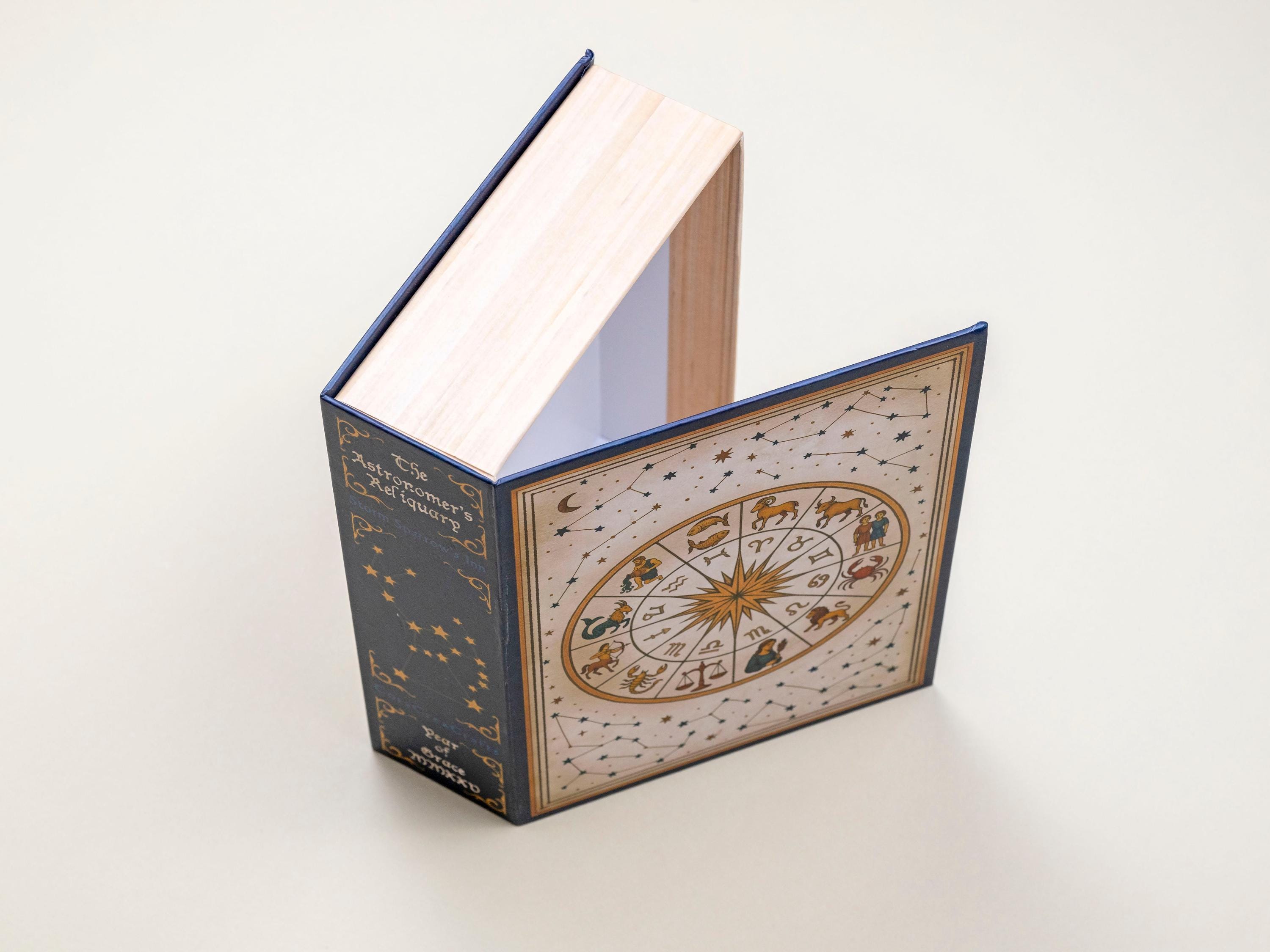 Astronomy Decorative Book Box: Vintage, Zodiac, Space, Sun, Moon