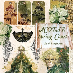 ACOTAR Spring Court Digital pages scrapbooking journaling art book lover