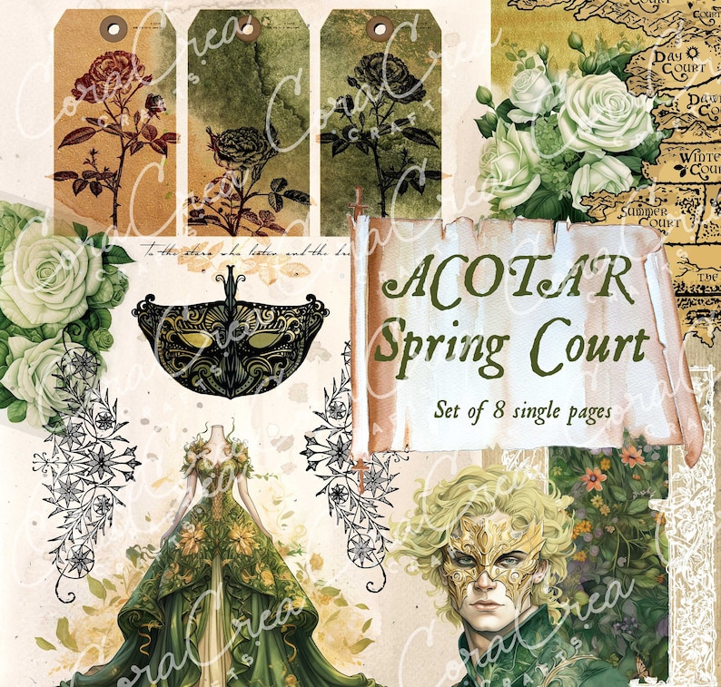 ACOTAR Spring Court Digital pages scrapbooking journaling art book lover