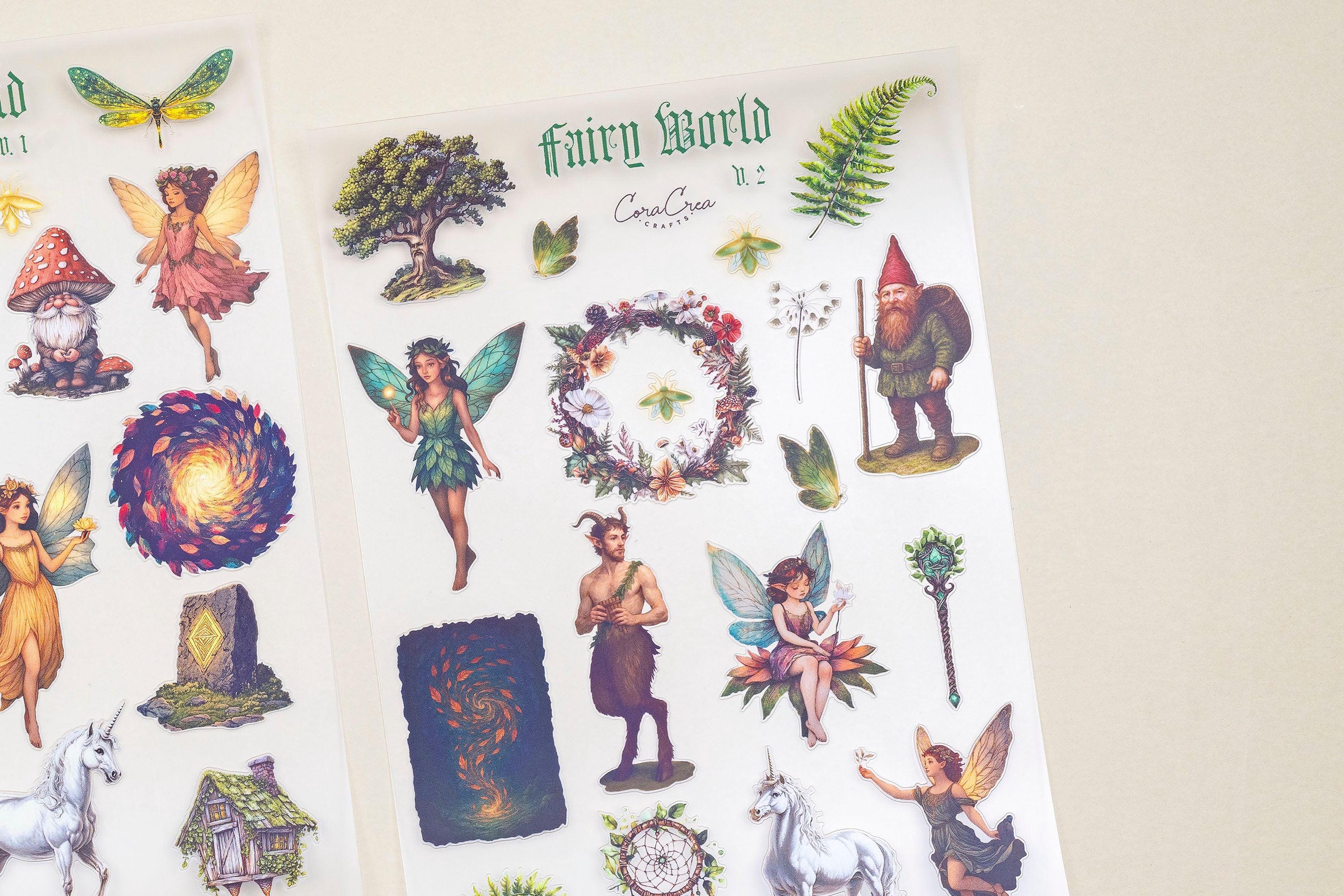 Fairy World Sticker Sheets: Whimsical Peel off Stickers of Fairies and ...