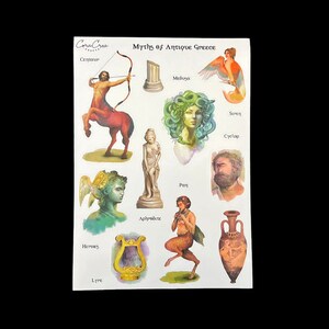 Feuille d'autocollants mythologie grecque - Papeterie pour scrapbooking