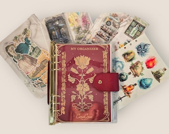 Flower Organizer Binder For Craft, Sketch Book, Journaling, Travel Journal, Sketch Pad, Ephemera Pouch, Travel Notepad Craft Storage
