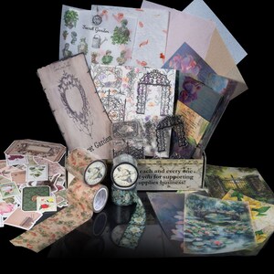 May Monthly Subscription Junk Journaling Supply Kit, Vintage Mixed Media Craft Supplies Mystery Box image 3