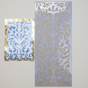 Elven Royalty Pattern Stencil Texture Sheet for Gelli Plate Printing, Polymer Clay, Paint & Texture Paste, Journaling, Crafting