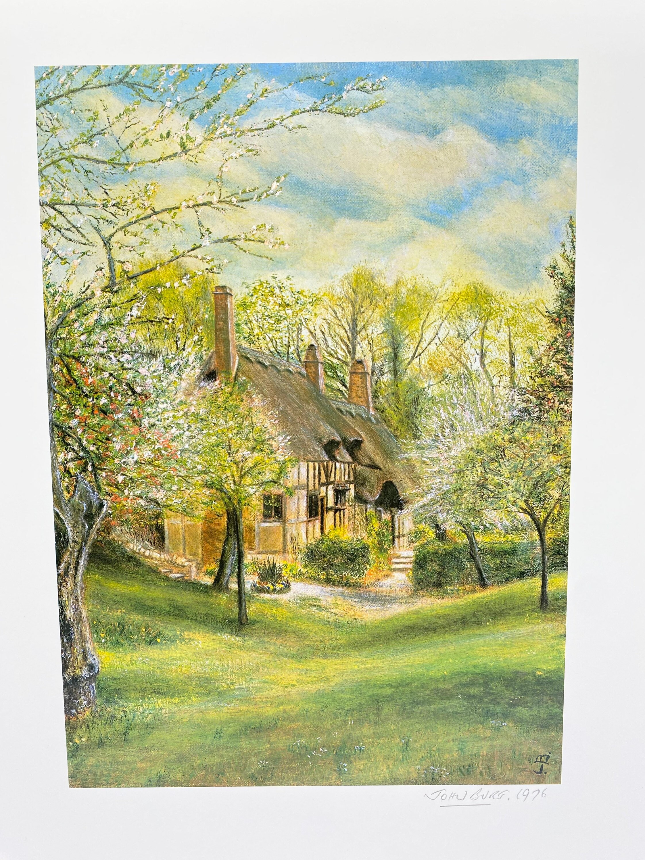 Anne Hathaways Cottage von John Burt signierter Giclée Druck