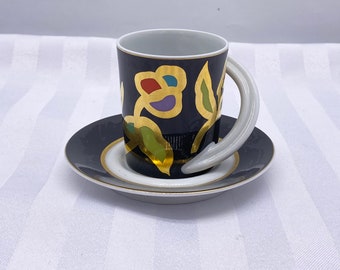 Rosenthal Studio-Linie Espresso Tasse mit Untertasse - Sammeltasse Nr 21 von Vrolijk - Porzellan Teetasse