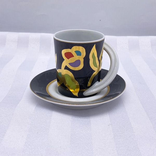 Rosenthal Studio-Linie Espresso Tea Cup and Saucer - Sammeltasse Nr 21 by Vrolijk - Porcelain Tea Cup