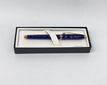 George W. Bush Special Edition Cross Townsend Roller Ball Cobalt Blue Pen With Presidential Seal