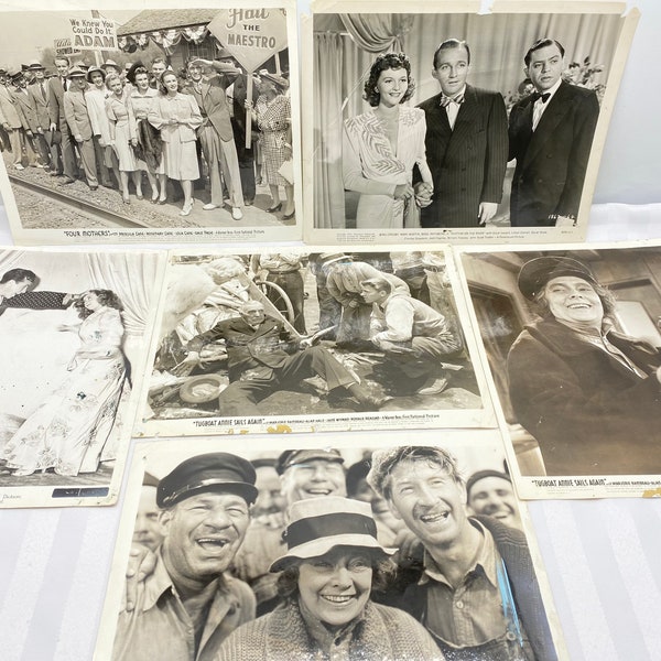 Vintage 1940s Film Studio Publicity Photos Set of 6 - Marjorie Rambeau - Ronald Reagan - Jane Wyman - Golden Age of Hollywood - Bing Crosby