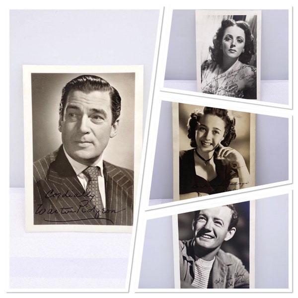 Hollywood Golden Age Studio Signed Photographs - Walter Pidgeon - Robert Walker - Lina Romay - Jane Powell - Studio Photos