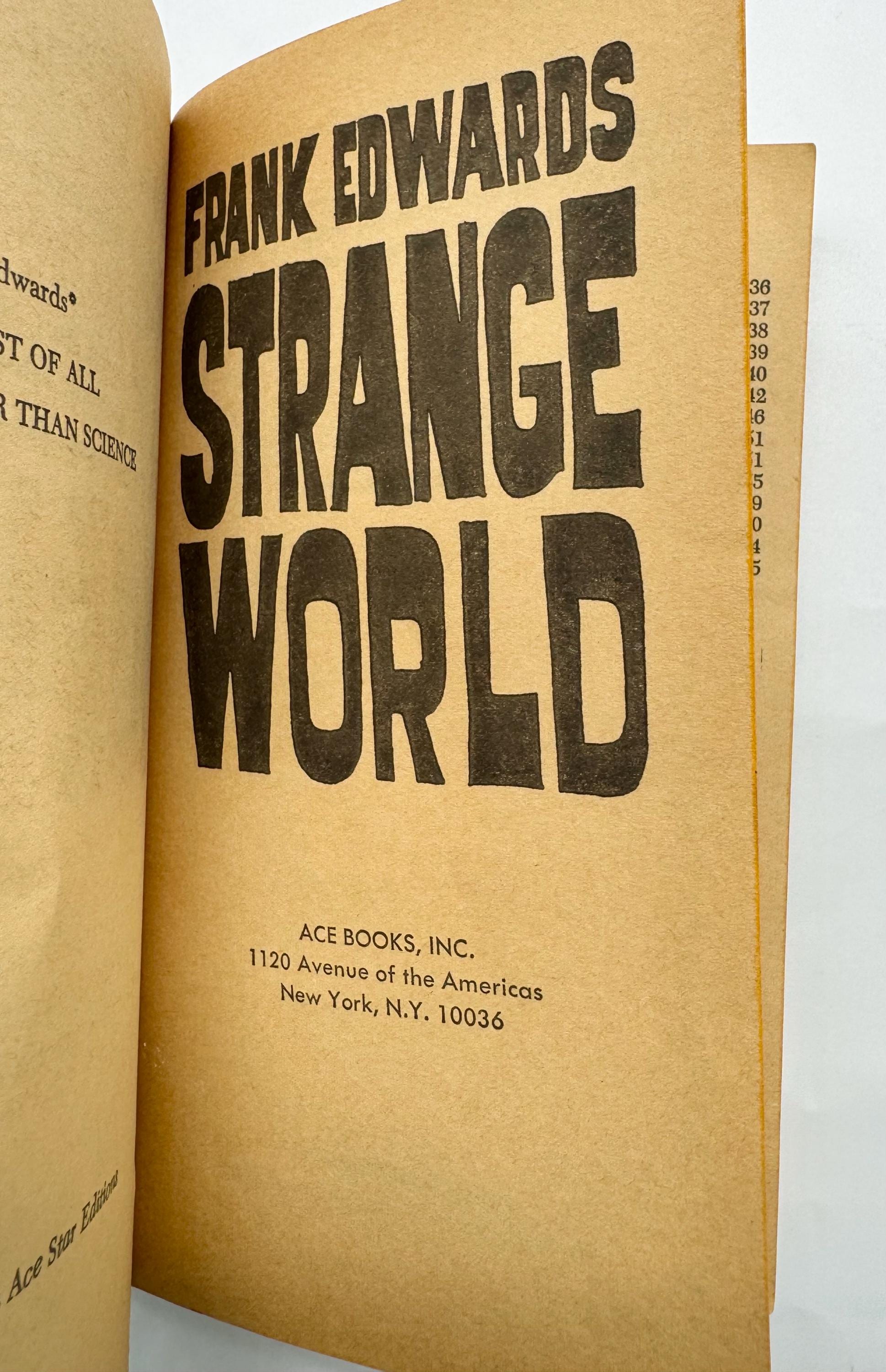 Strange World by Frank Edwards Paperback Book on Paranormal