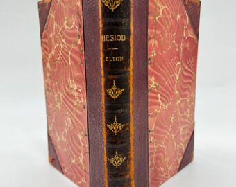 Works of Hesiod Leather Bound Book Translated by C.A. Elton - John Lubbock’s One Hundred Books Series - Hesiod Works