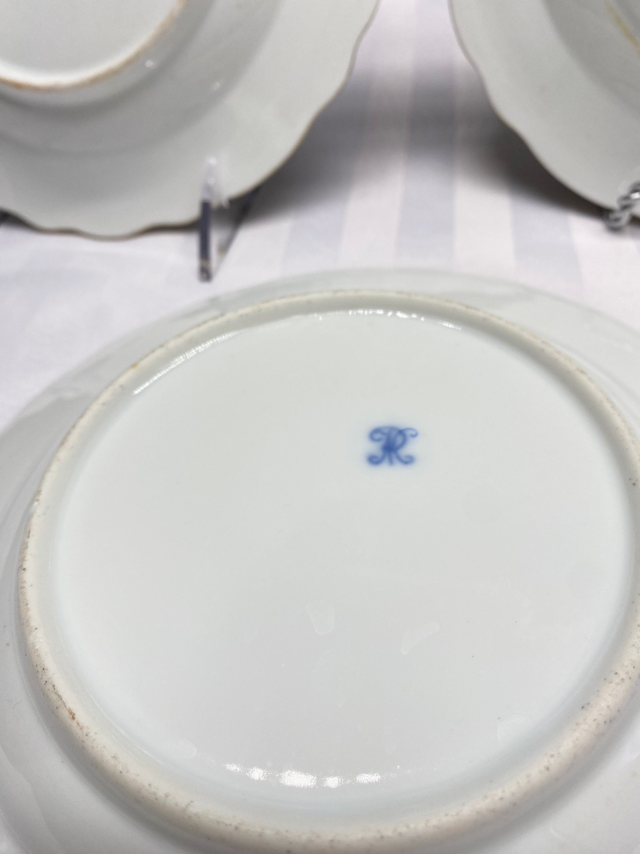 Antique German Porcelain Side Plates Set of 5 German Etsy