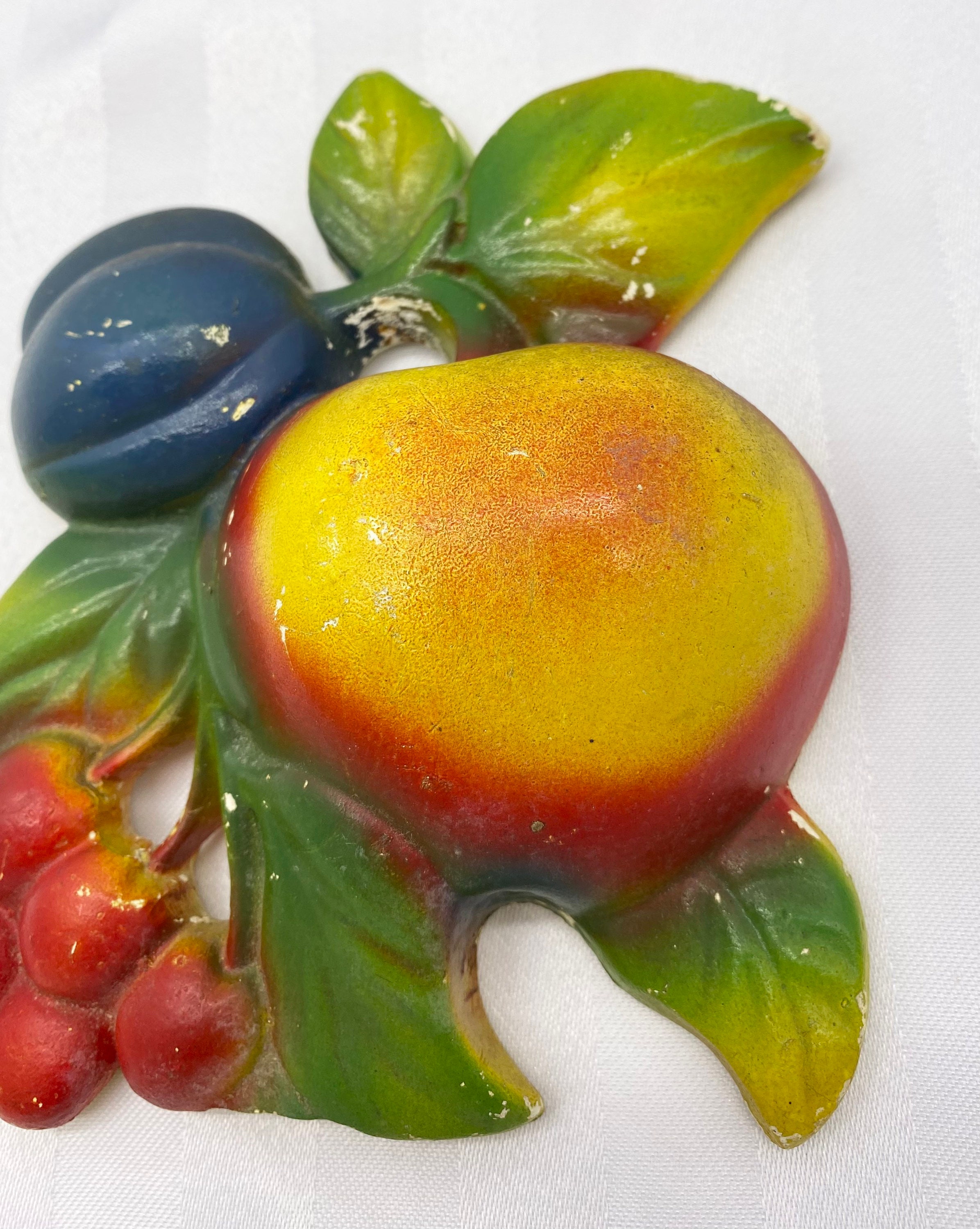 1950s Plaster Fruit Wall Hangings Set of 2 Plaster Grapes Etsy UK