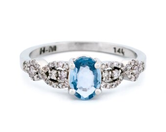 Diamond sapphire 14k ring 15976-8693