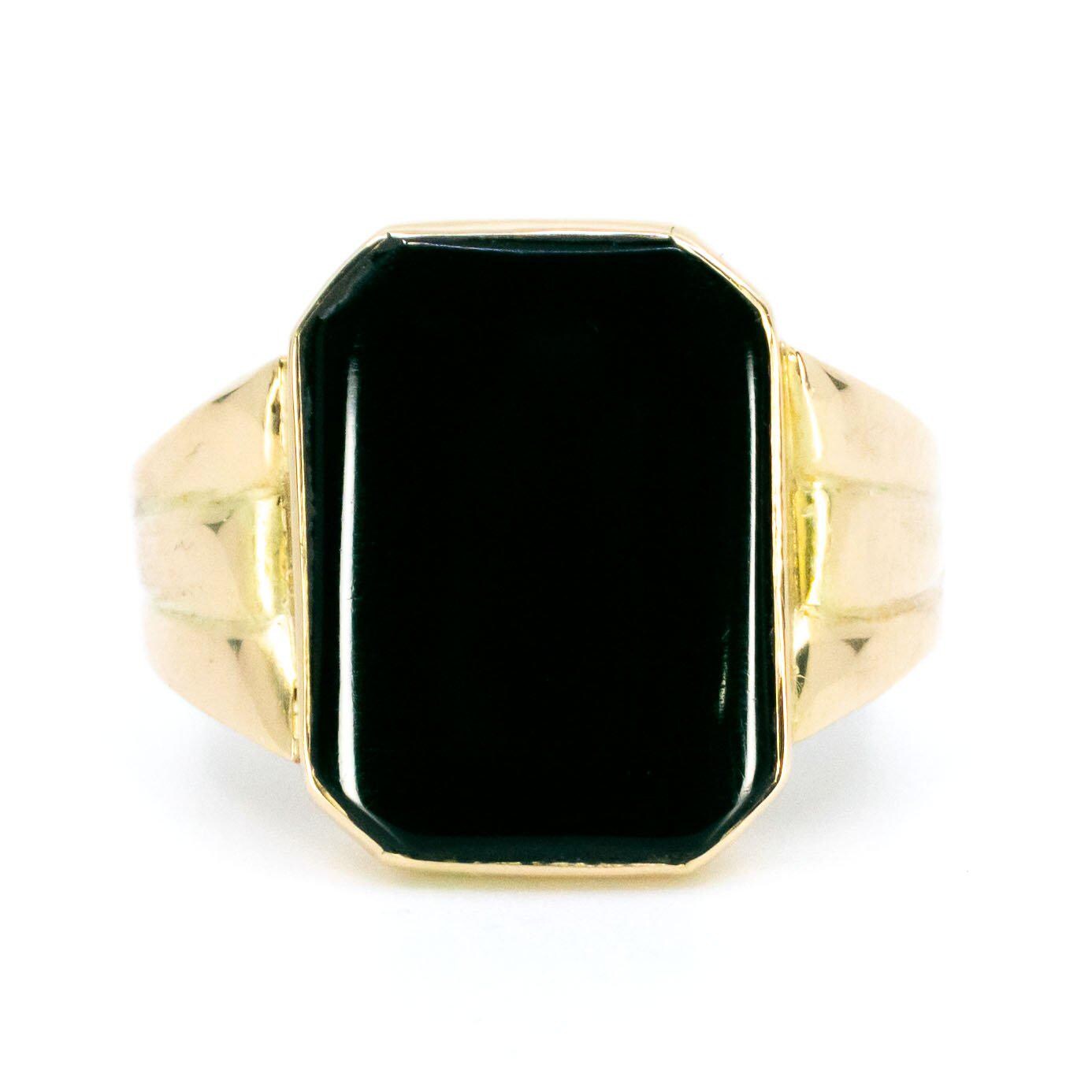Onyx 14k Signet Ring 11966-7258 - Etsy