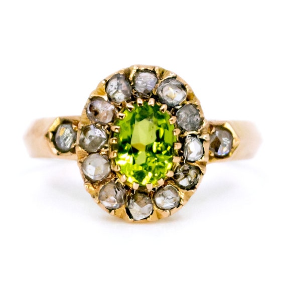 Diamond, Peridot, Gold Ring 1489SY