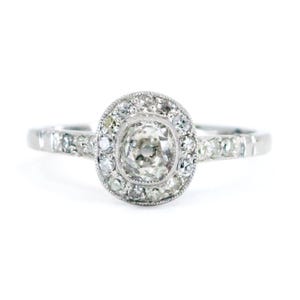 Diamond platinum halo ring 10481-4990