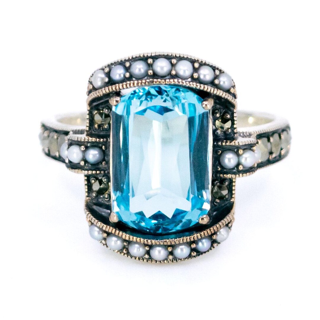 マーカサイト（パイライト）パールトパーズ 925 シルバーリング 17649