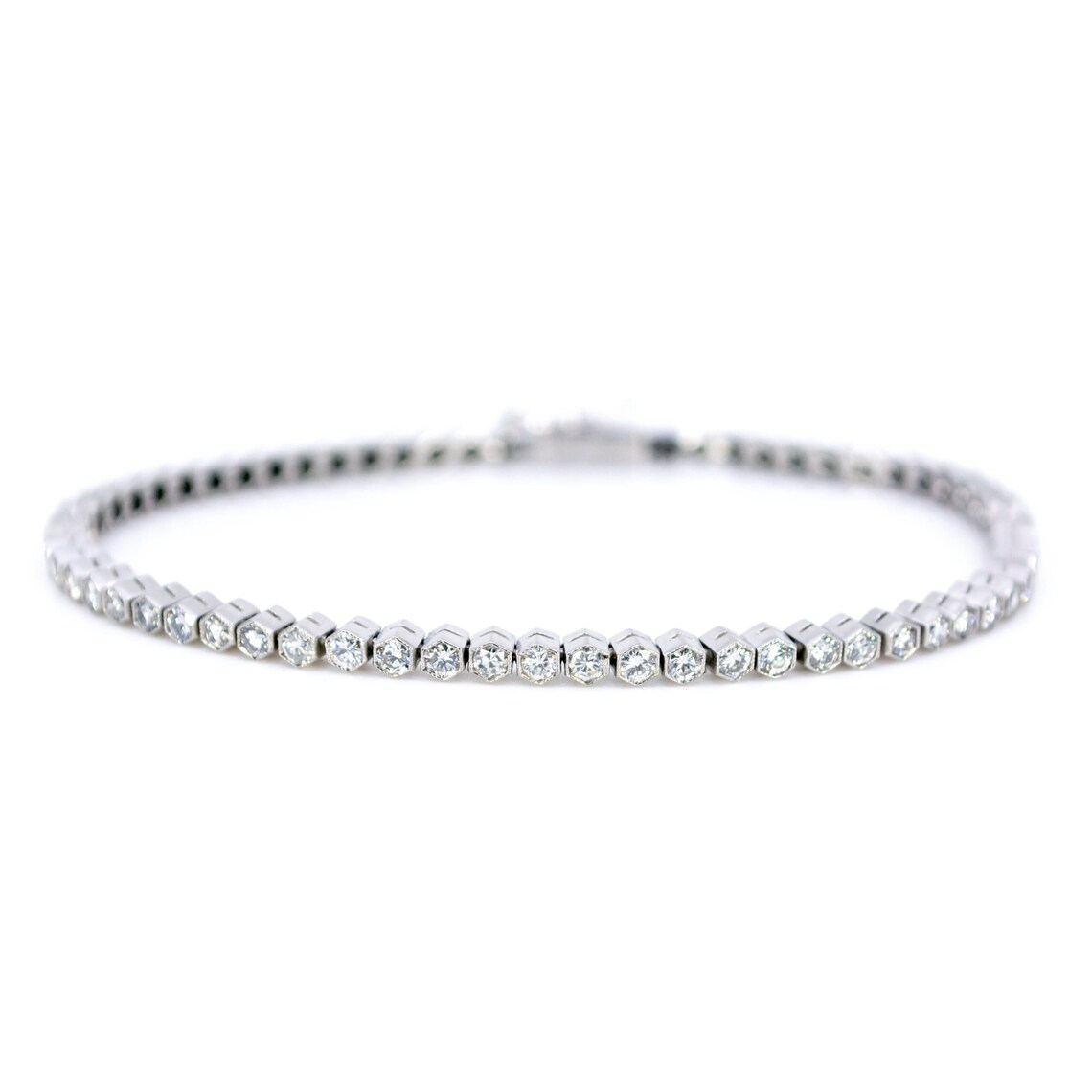 Diamond Platinum Bracelet 86422119 Etsy
