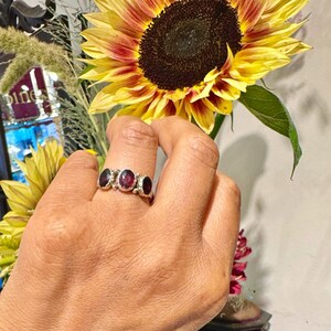 Granat 9k Trilogie Ring 16410-8842 Bild 2