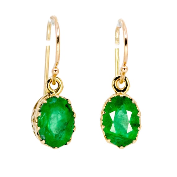 Emerald, Gold Earrings 7414LA